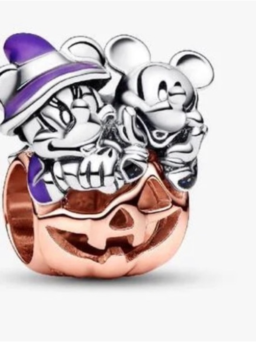 Pandora Disney Mickey Mouse & Minnie Mouse Halloween Pumpkin Charm